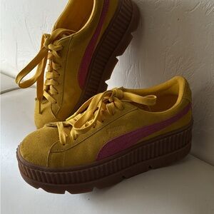 Fenty Puma Women's Yellow and Pink Platform Sneakers